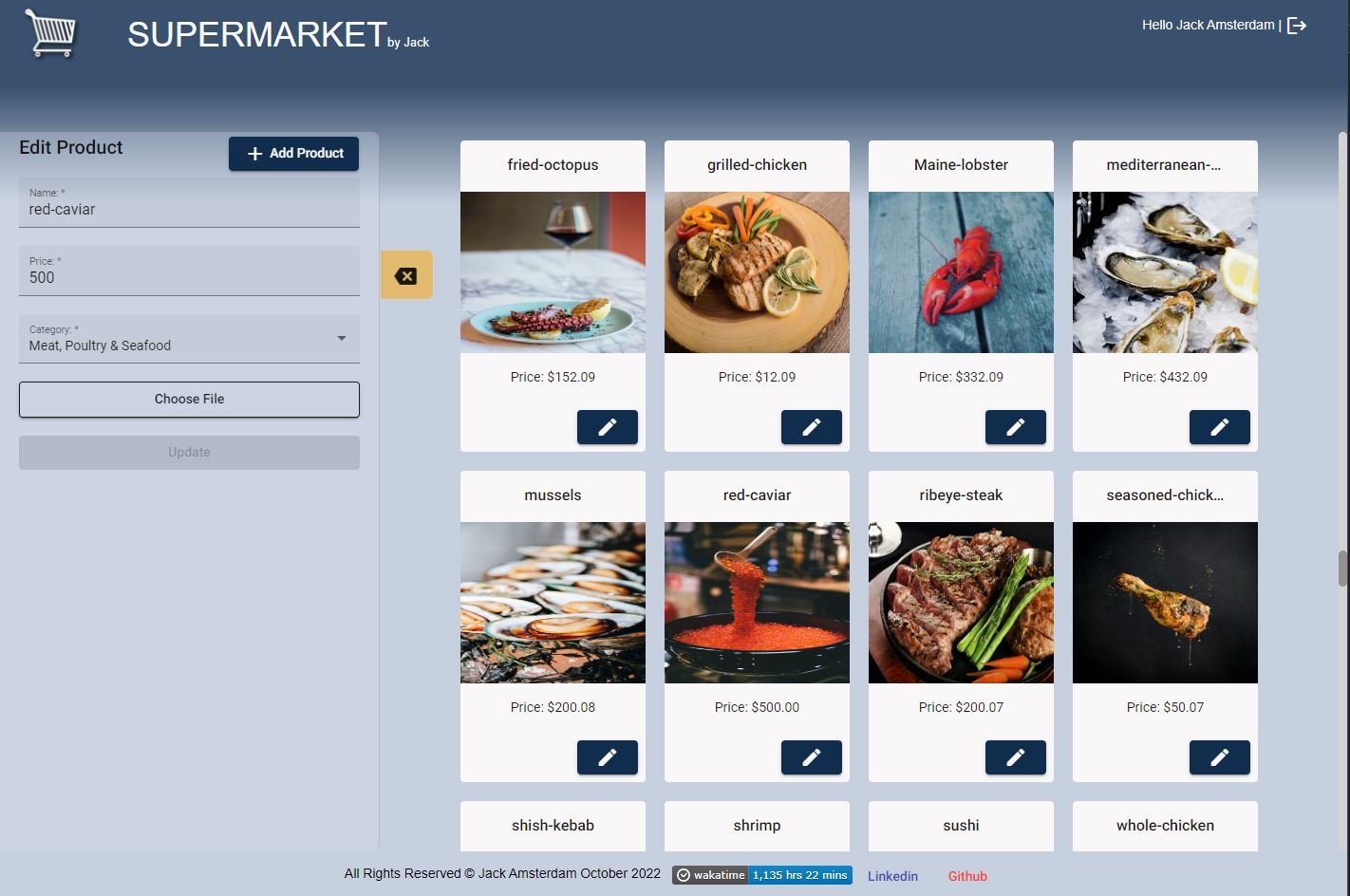 Supermarket by Jack — protected admin panel for editing products and inventory